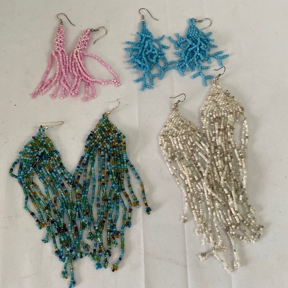 Vintage Bead Dangle Earrings (EQ)